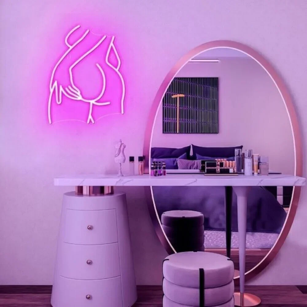 Lady Neon Pink LED Lady Back Neon Signs for Wall Decor for Bedroom, Party, Bar,